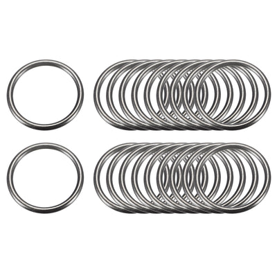 Harfington Uxcell Metal O Rings, 20pcs 30mm(1.18") ID 3mm Thick Welded O-Ringe, Dark Gray