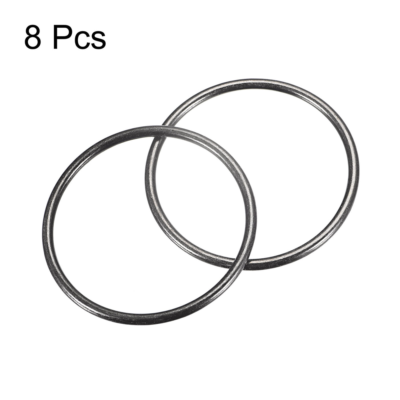 uxcell Uxcell Metal O Rings, 8pcs 50mm(1.97") ID 3mm Thick Welded O-Ringe, Dark Gray
