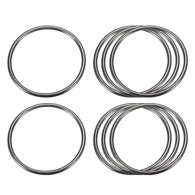 Harfington Uxcell Metal O Rings, 8pcs 50mm(1.97") ID 3mm Thick Welded O-Ringe, Dark Gray