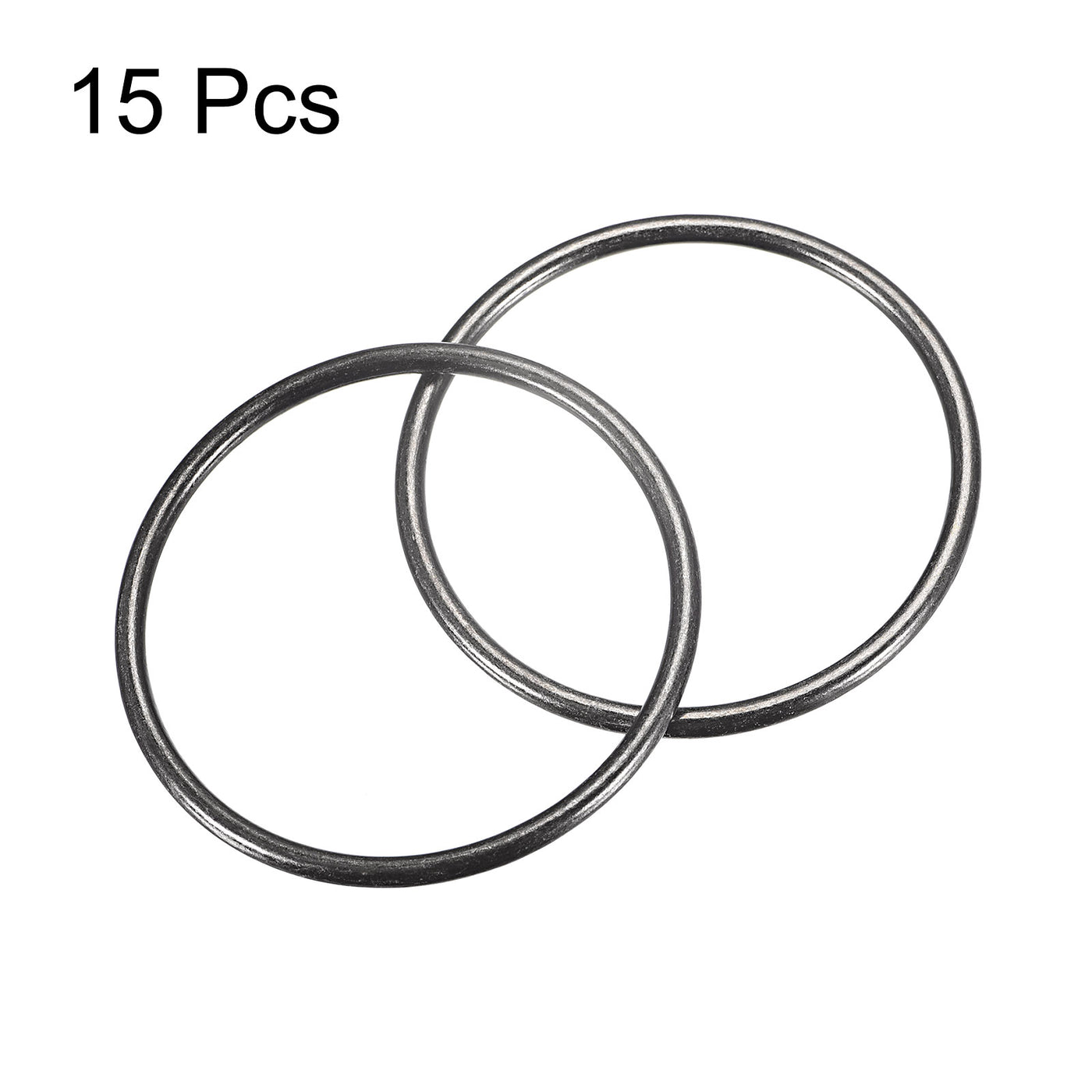 uxcell Uxcell Metal O Rings, 15pcs 50mm(1.97") ID 3mm Thick Welded O-Ringe, Dark Gray