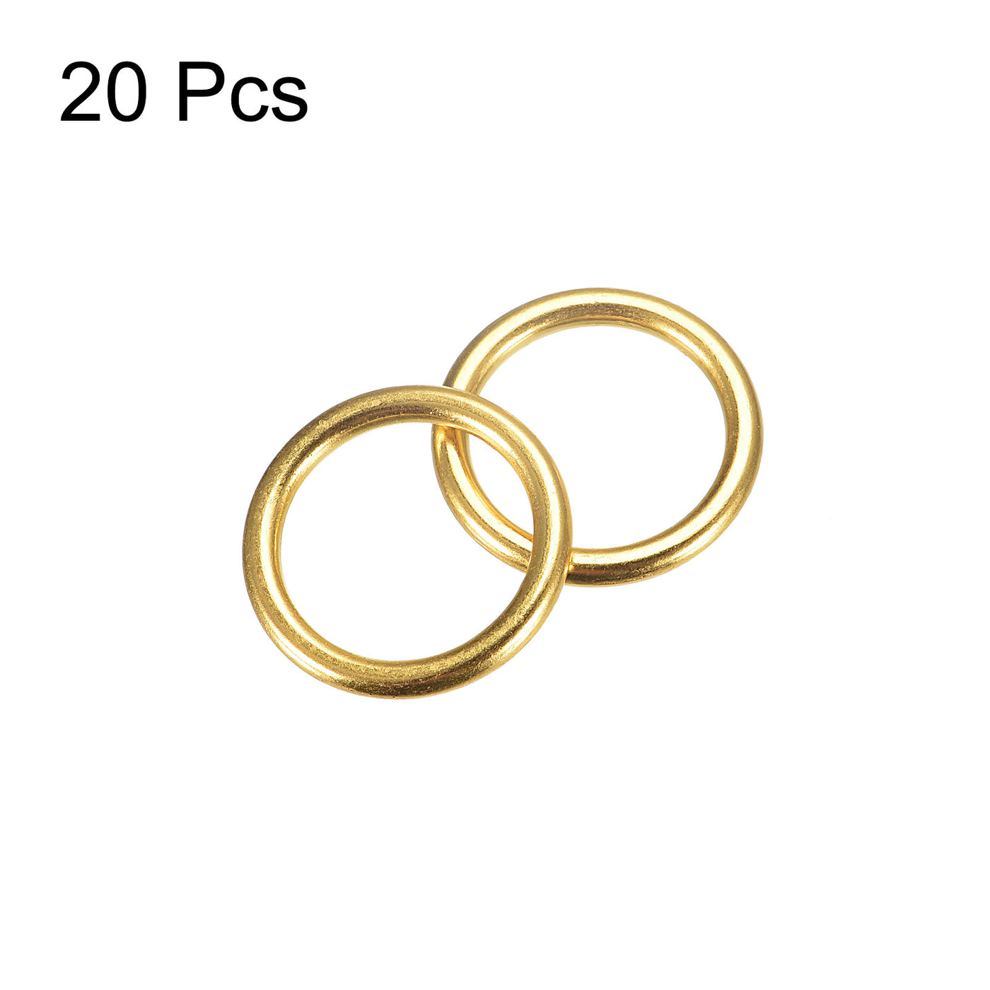 uxcell Uxcell Metal O Rings, 20pcs 20mm(0.79") ID 3mm Thick Welded O-Ringe, Gold Tone
