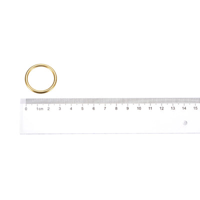 Harfington Uxcell Metal O Rings, 15pcs 25mm(0.98") ID 3mm Thick Welded O-Ringe, Gold Tone