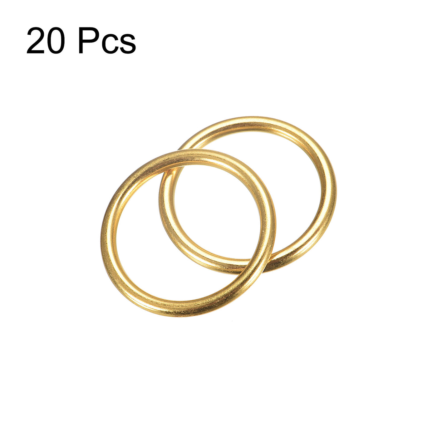 uxcell Uxcell Metal O Rings, 20pcs 25mm(0.98") ID 3mm Thick Welded O-Ringe, Gold Tone