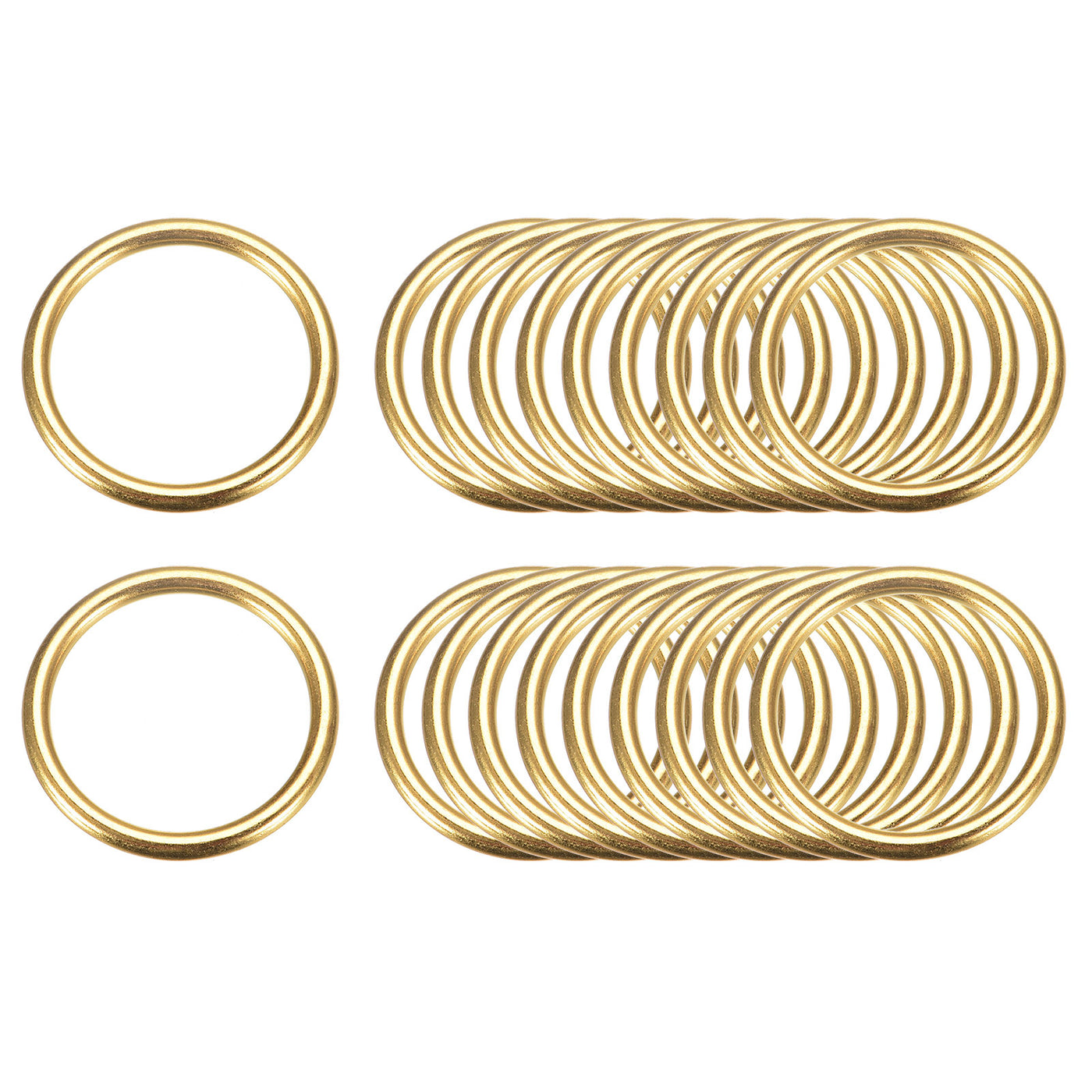 uxcell Uxcell Metal O Rings, 20pcs 25mm(0.98") ID 3mm Thick Welded O-Ringe, Gold Tone