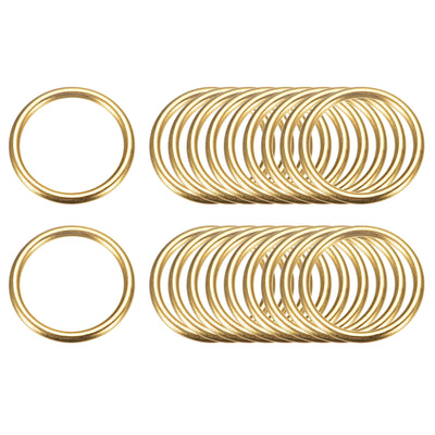 Harfington Uxcell Metal O Rings, 20pcs 25mm(0.98") ID 3mm Thick Welded O-Ringe, Gold Tone