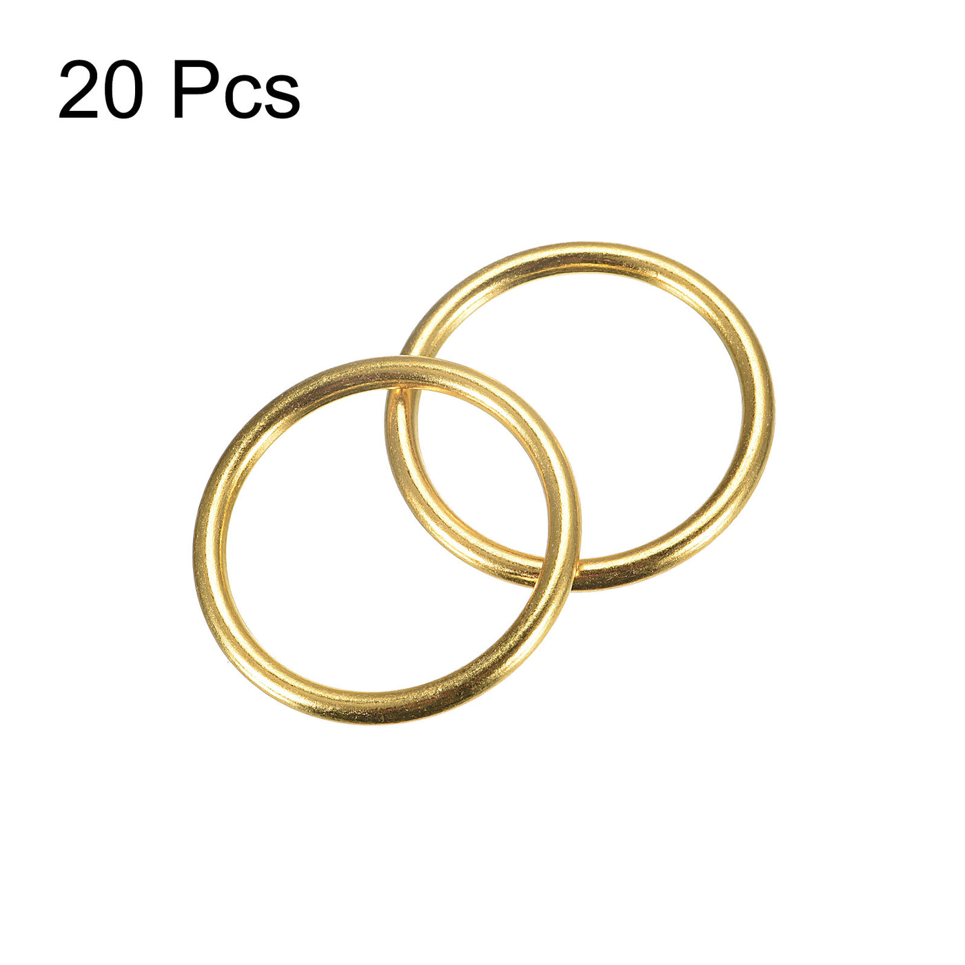 uxcell Uxcell Metal O Rings, 20pcs 30mm(1.18") ID 3mm Thick Welded O-Ringe, Gold Tone
