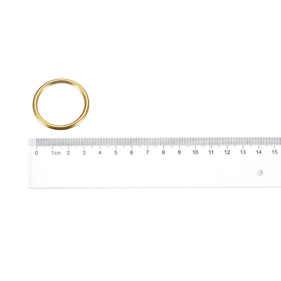 Harfington Uxcell Metal O Rings, 20pcs 30mm(1.18") ID 3mm Thick Welded O-Ringe, Gold Tone