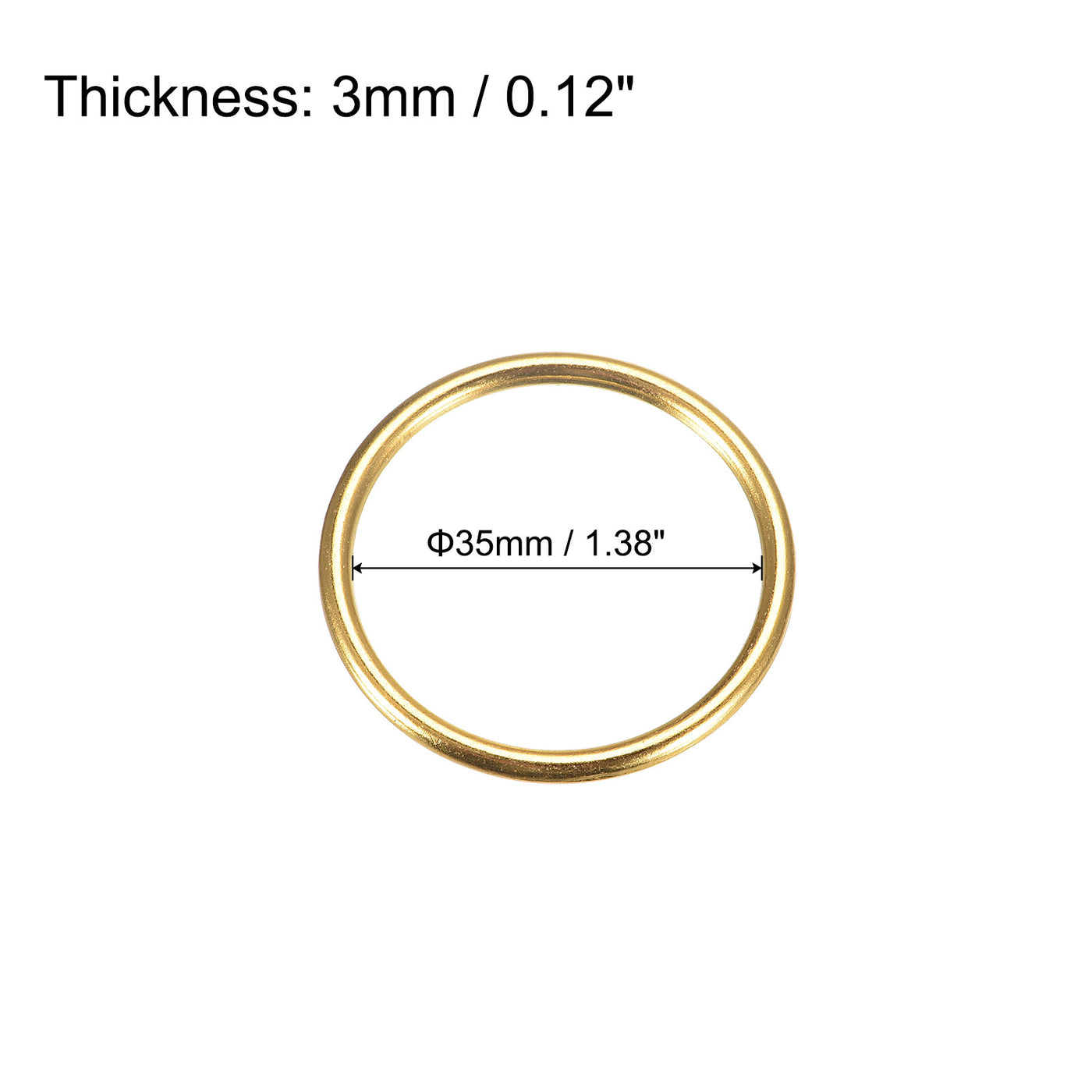 uxcell Uxcell Metal O Rings, 15pcs 35mm(1.38") ID 3mm Thick Welded O-Ringe, Gold Tone
