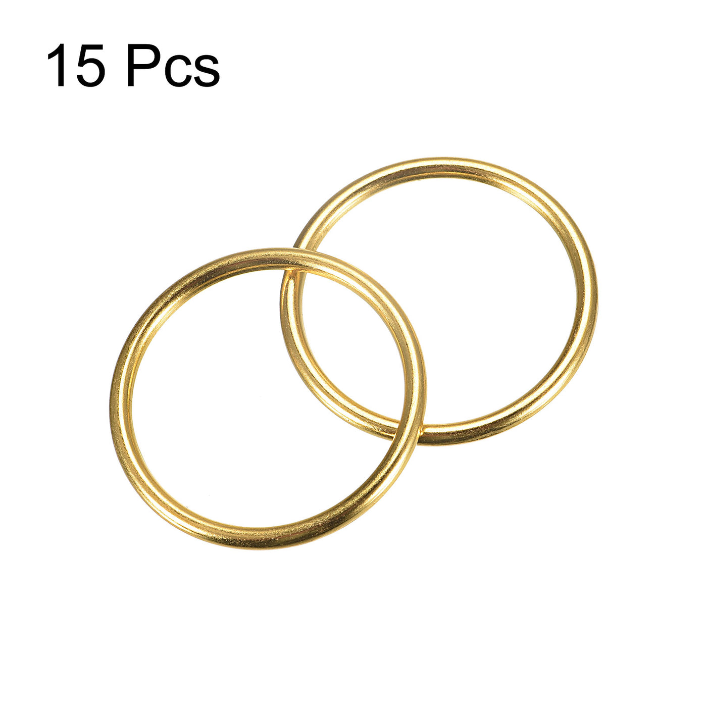 uxcell Uxcell Metal O Rings, 15pcs 35mm(1.38") ID 3mm Thick Welded O-Ringe, Gold Tone