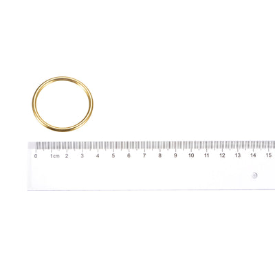 Harfington Uxcell Metal O Rings, 20pcs 35mm(1.38") ID 3mm Thick Welded O-Ringe, Gold Tone