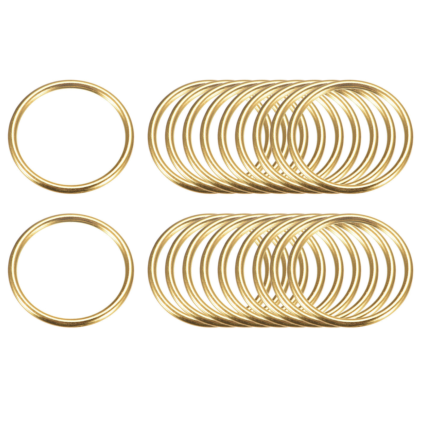 uxcell Uxcell Metal O Rings, 20pcs 35mm(1.38") ID 3mm Thick Welded O-Ringe, Gold Tone