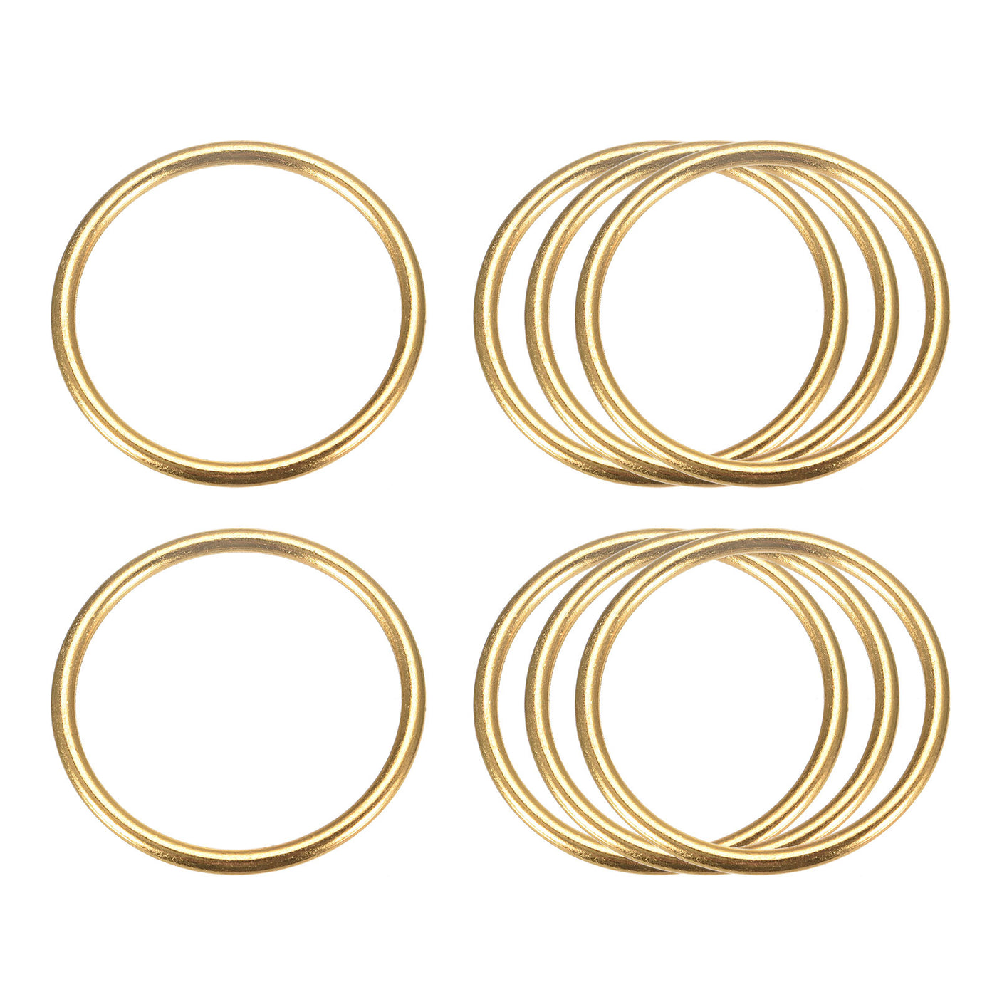 uxcell Uxcell Metal O Rings, 8pcs 40mm(1.57") ID 3mm Thick Welded O-Ringe, Gold Tone