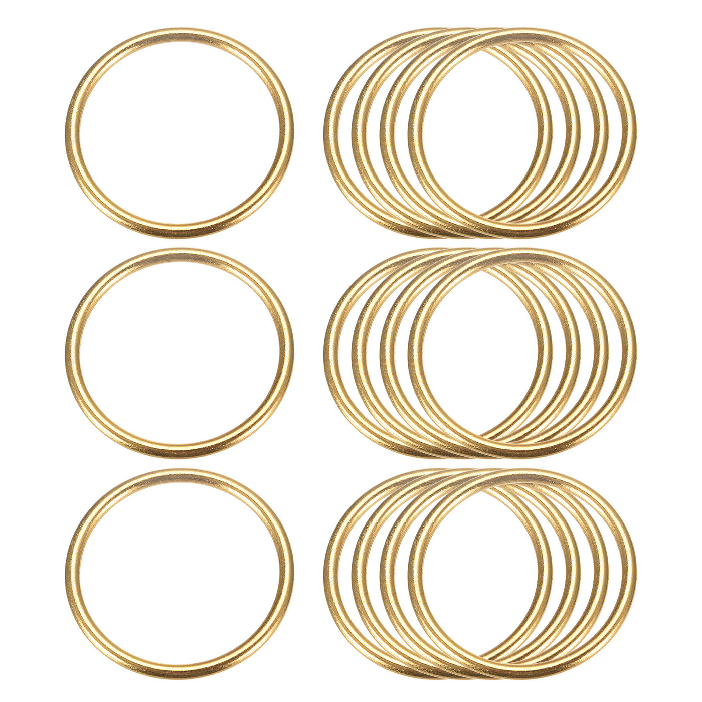 uxcell Uxcell Metal O Rings, 15pcs 40mm(1.57") ID 3mm Thick Welded O-Ringe, Gold Tone