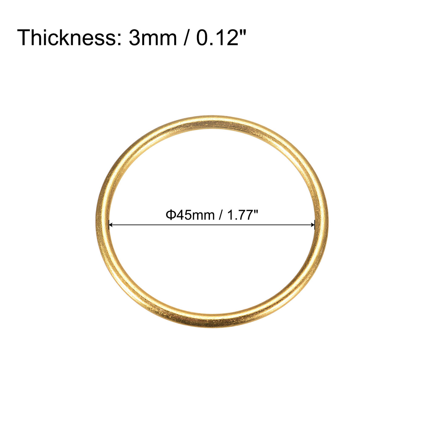 uxcell Uxcell Metal O Rings, 15pcs 45mm(1.77") ID 3mm Thick Welded O-Ringe, Gold Tone