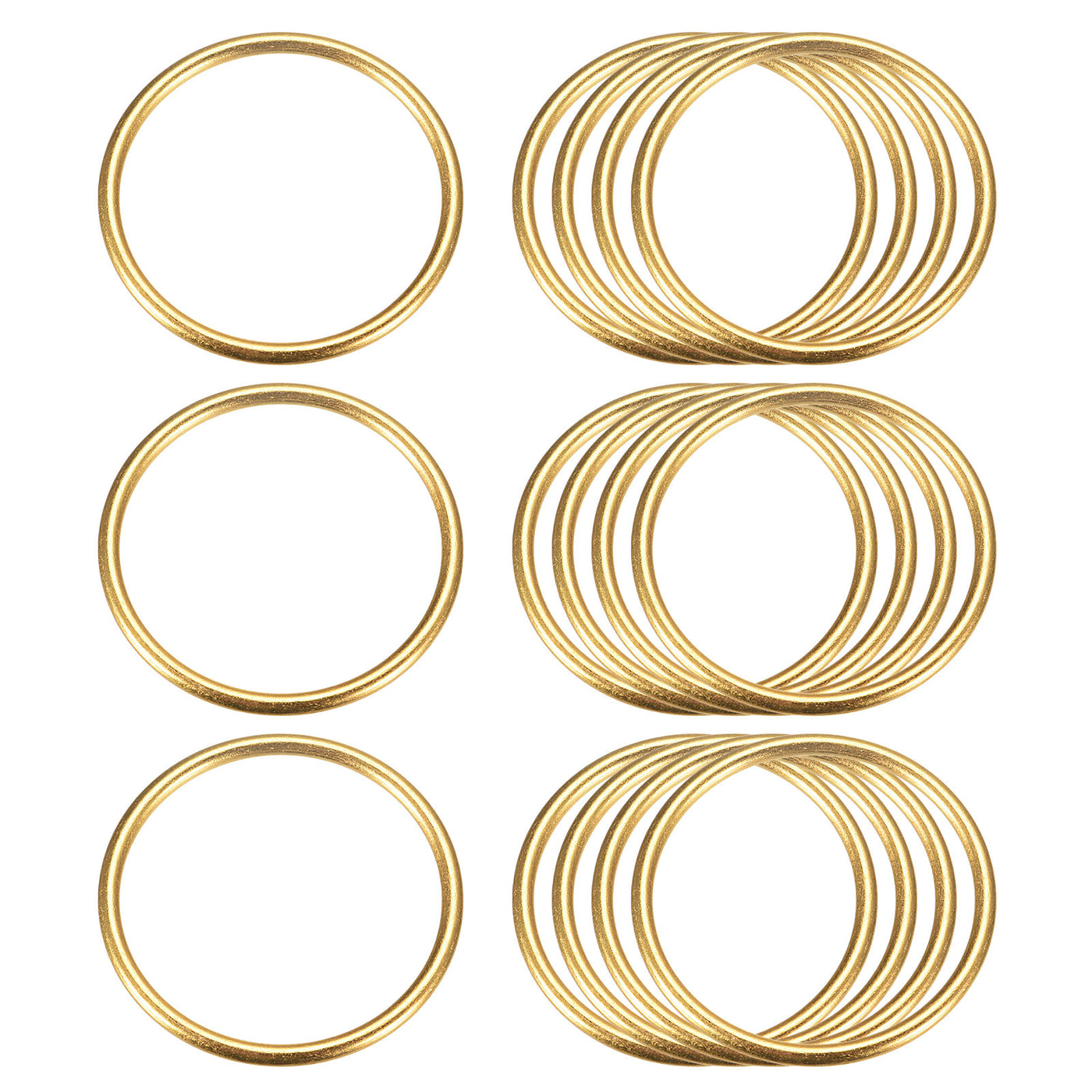 uxcell Uxcell Metal O Rings, 15pcs 45mm(1.77") ID 3mm Thick Welded O-Ringe, Gold Tone