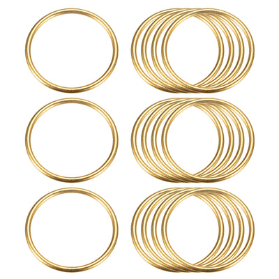Harfington Uxcell Metal O Rings, 15pcs 45mm(1.77") ID 3mm Thick Welded O-Ringe, Gold Tone