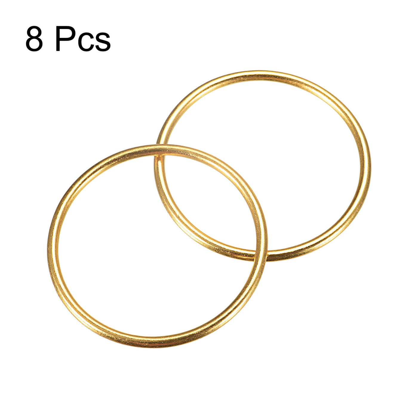 uxcell Uxcell Metal O Rings, 8pcs 50mm(1.97") ID 3mm Thick Welded O-Ringe, Gold Tone