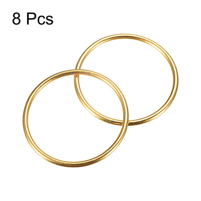 Harfington Uxcell Metal O Rings, 8pcs 50mm(1.97") ID 3mm Thick Welded O-Ringe, Gold Tone