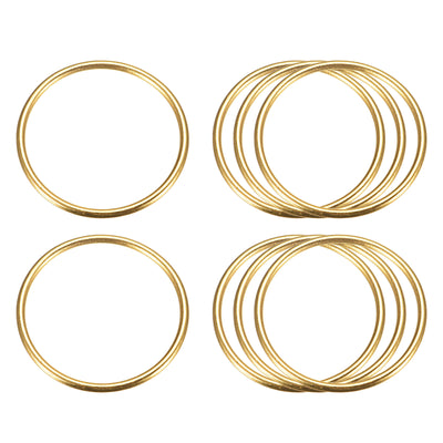 Harfington Uxcell Metal O Rings, 8pcs 50mm(1.97") ID 3mm Thick Welded O-Ringe, Gold Tone