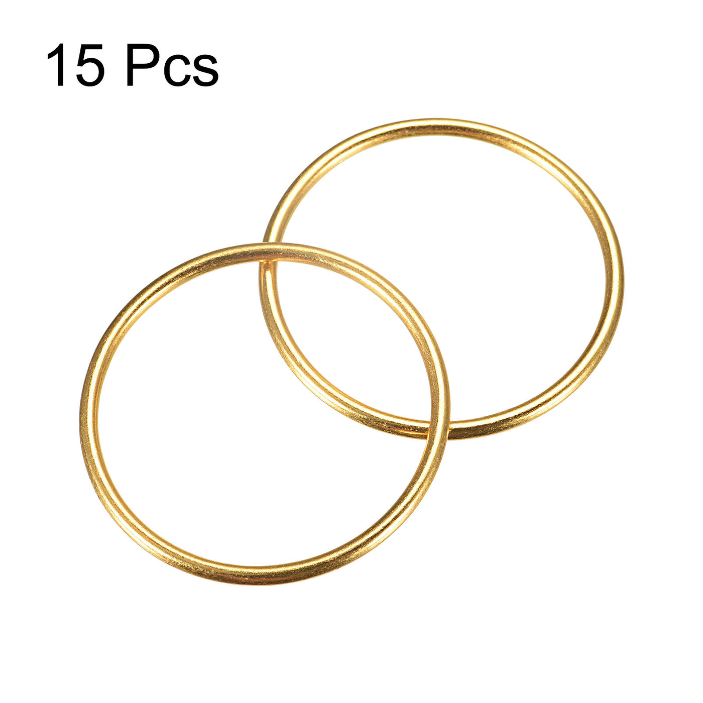 uxcell Uxcell Metal O Rings, 15pcs 50mm(1.97") ID 3mm Thick Welded O-Ringe, Gold Tone