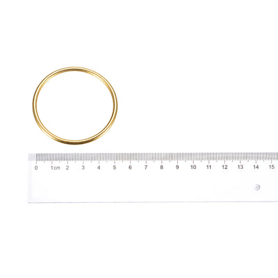 Harfington Uxcell Metal O Rings, 15pcs 50mm(1.97") ID 3mm Thick Welded O-Ringe, Gold Tone