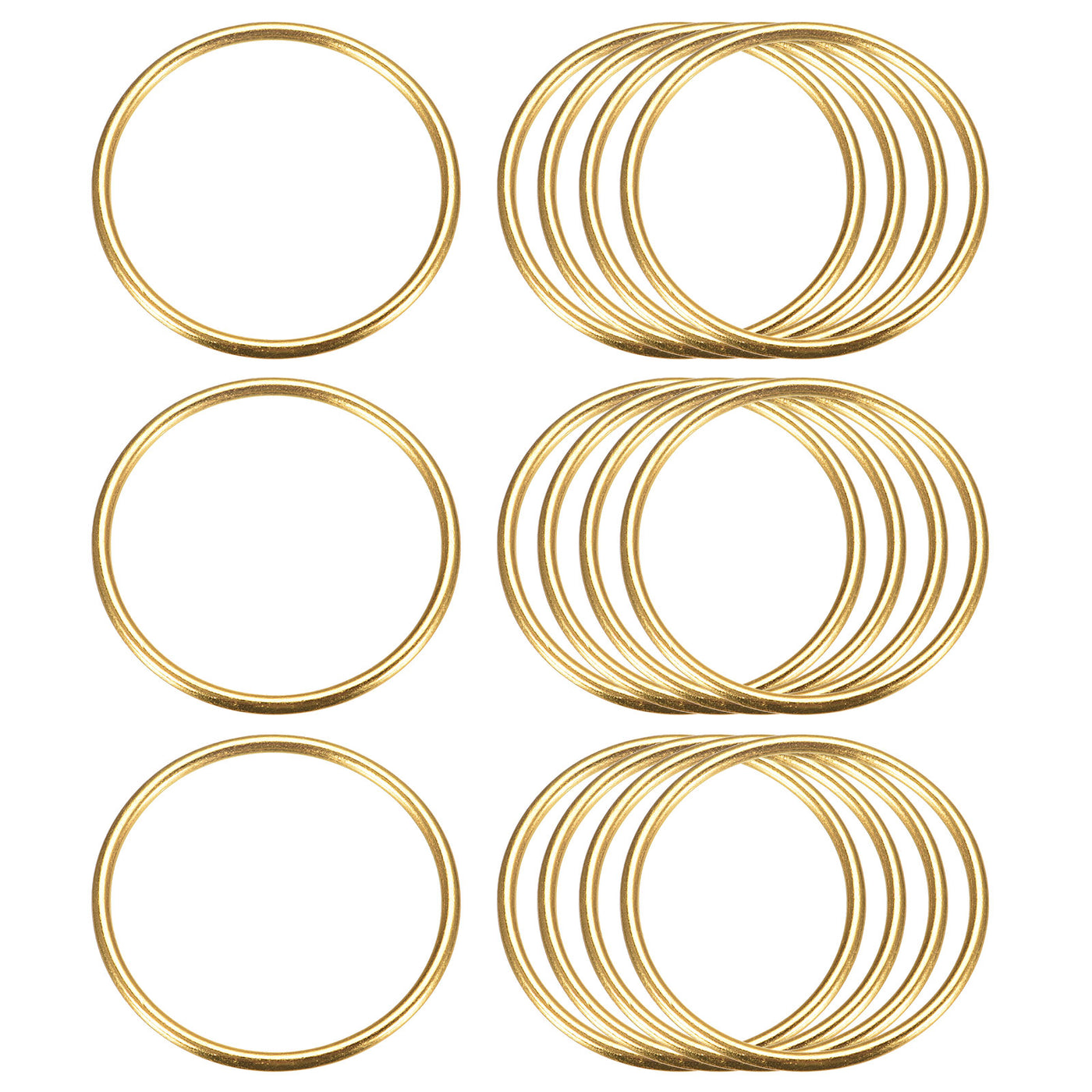 uxcell Uxcell Metal O Rings, 15pcs 50mm(1.97") ID 3mm Thick Welded O-Ringe, Gold Tone
