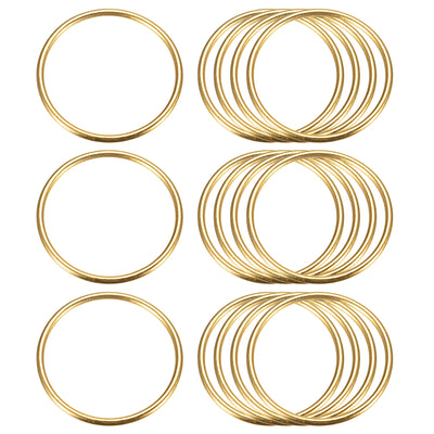 Harfington Uxcell Metal O Rings, 15pcs 50mm(1.97") ID 3mm Thick Welded O-Ringe, Gold Tone