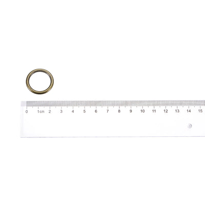 Harfington Uxcell Metal O Rings, 15pcs 20mm(0.79") ID 3mm Thick Welded O-Ringe, Bronze Tone