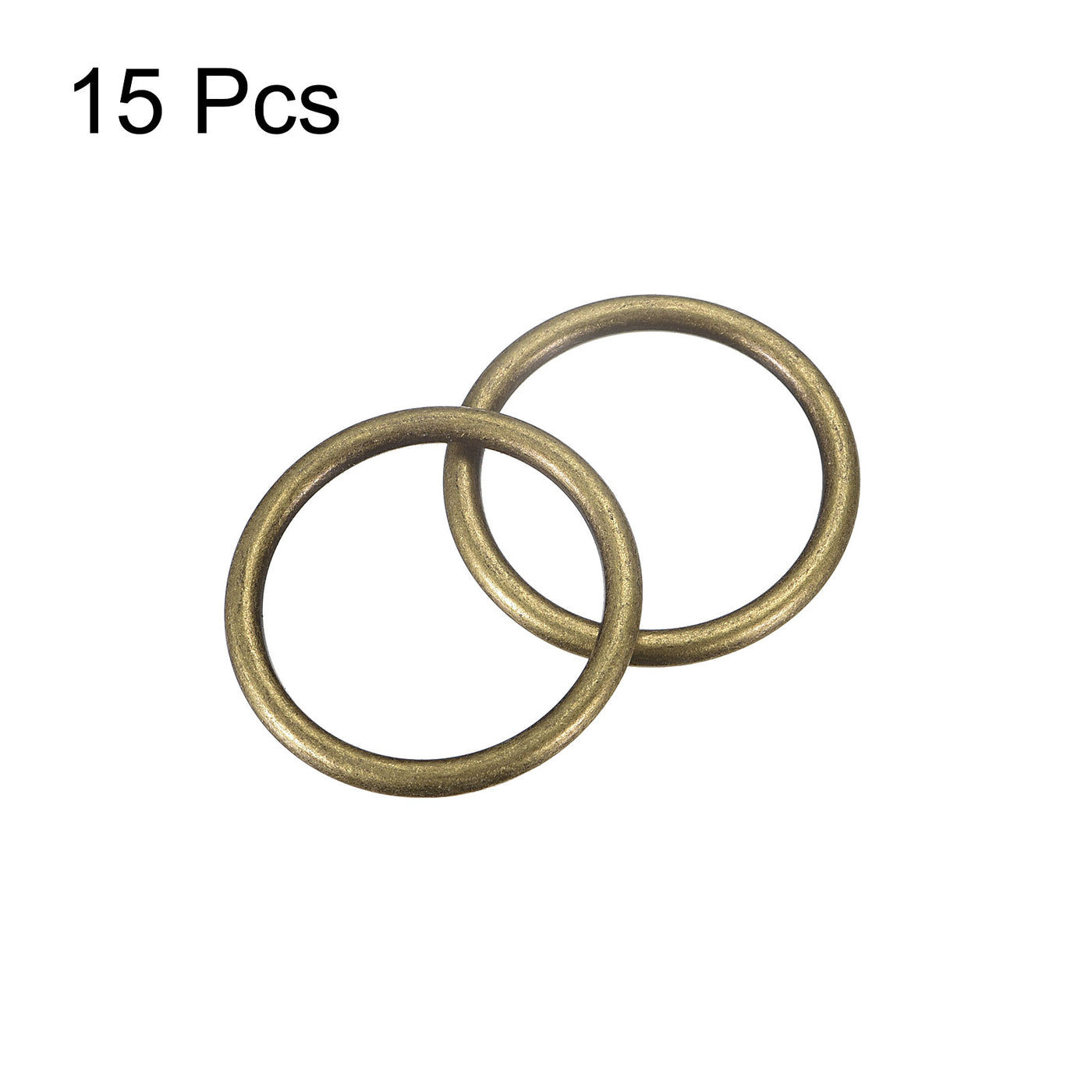 uxcell Uxcell Metal O Rings, 15pcs 25mm(0.98") ID 3mm Thick Welded O-Ringe, Bronze Tone