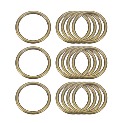 Harfington Uxcell Metal O Rings, 15pcs 25mm(0.98") ID 3mm Thick Welded O-Ringe, Bronze Tone