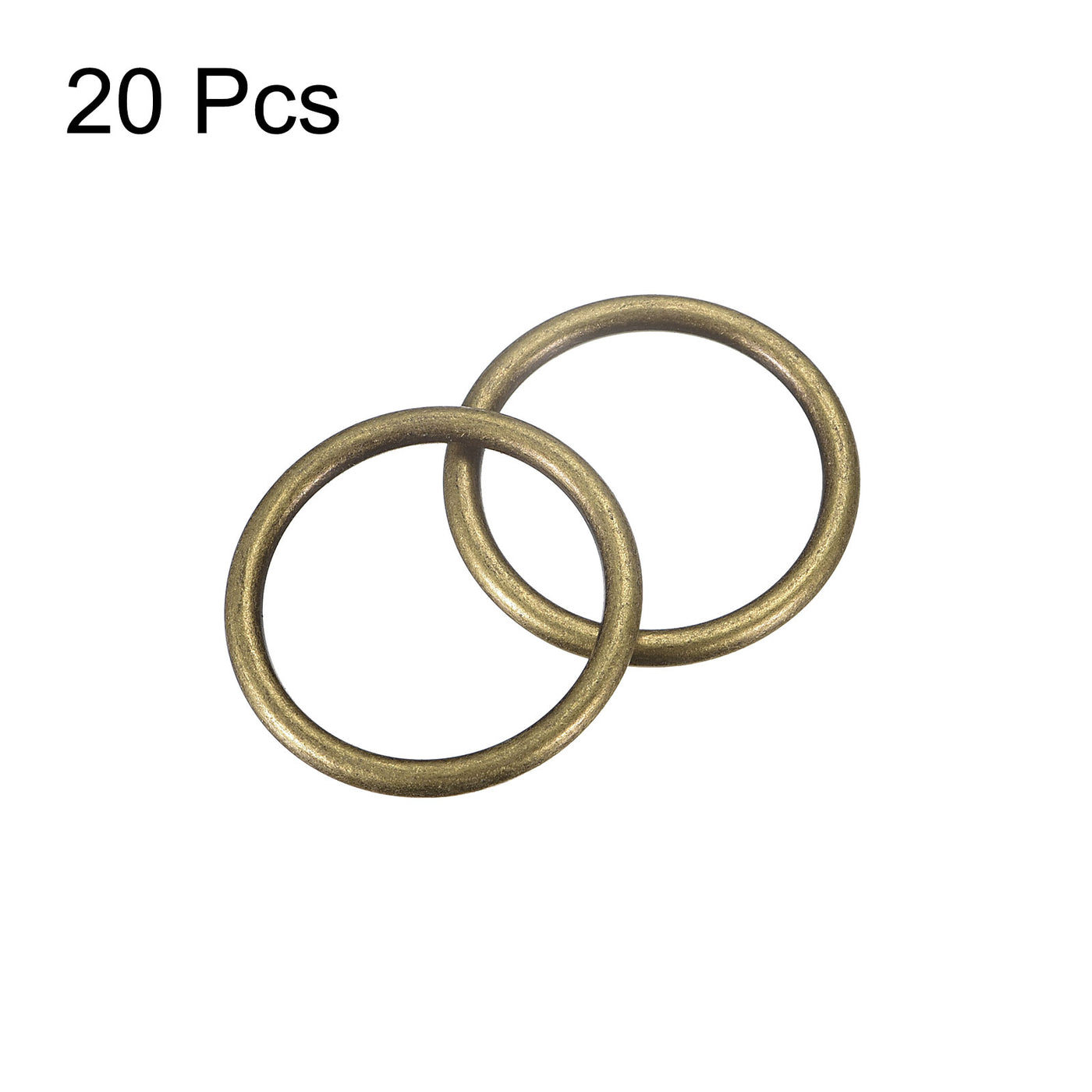 uxcell Uxcell Metal O Rings, 20pcs 25mm(0.98") ID 3mm Thick Welded O-Ringe, Bronze Tone