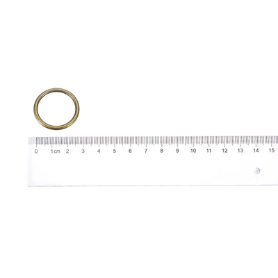Harfington Uxcell Metal O Rings, 20pcs 25mm(0.98") ID 3mm Thick Welded O-Ringe, Bronze Tone