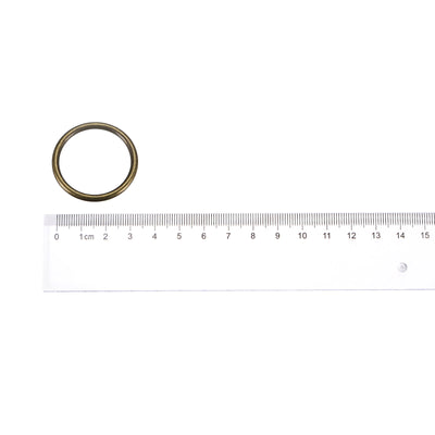 Harfington Uxcell Metal O Rings, 20pcs 30mm(1.18") ID 3mm Thick Welded O-Ringe, Bronze Tone