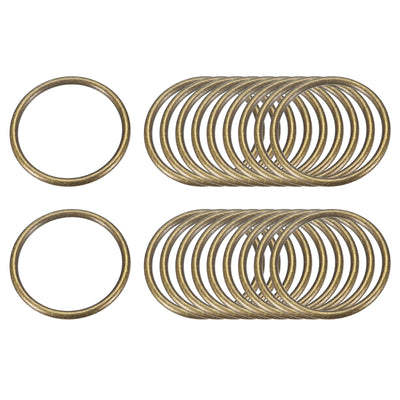 Harfington Uxcell Metal O Rings, 20pcs 35mm(1.38") ID 3mm Thick Welded O-Ringe, Bronze Tone
