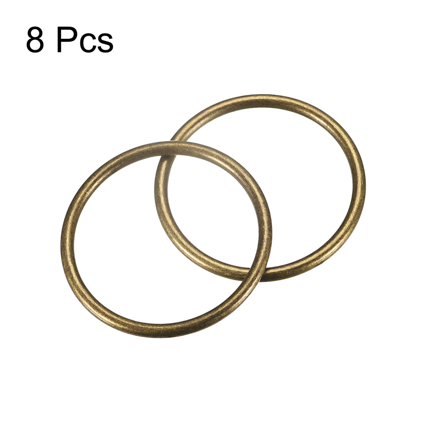 uxcell Uxcell Metal O Rings, 8pcs 40mm(1.57") ID 3mm Thick Welded O-Ringe, Bronze Tone