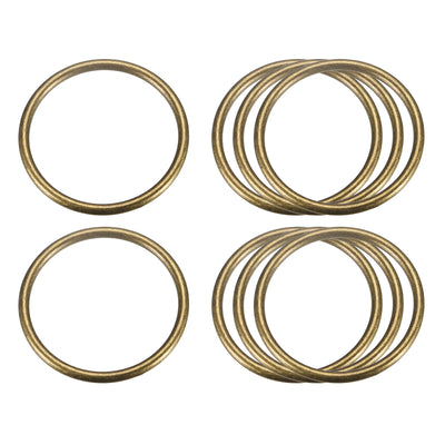 Harfington Uxcell Metal O Rings, 8pcs 40mm(1.57") ID 3mm Thick Welded O-Ringe, Bronze Tone