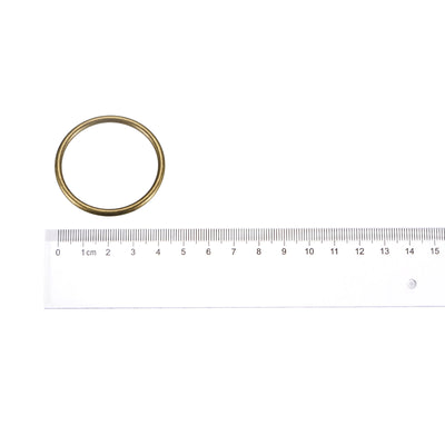 Harfington Uxcell Metal O Rings, 15pcs 40mm(1.57") ID 3mm Thick Welded O-Ringe, Bronze Tone