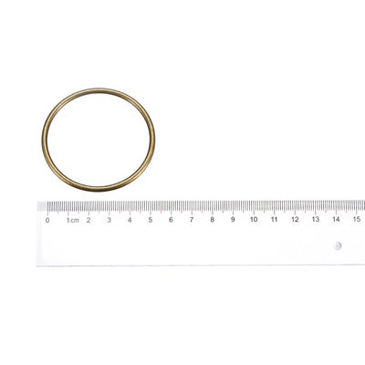Harfington Uxcell Metal O Rings, 8pcs 50mm(1.97") ID 3mm Thick Welded O-Ringe, Bronze Tone