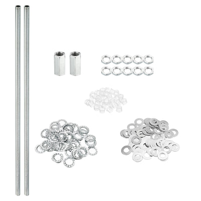 Harfington M10 Thread 16.54" Lamp Pipe Kit with Lock Nuts Washers, Fasteners Assortment Hardware for Chandelier Ceiling Light DIY, Zinc Plating