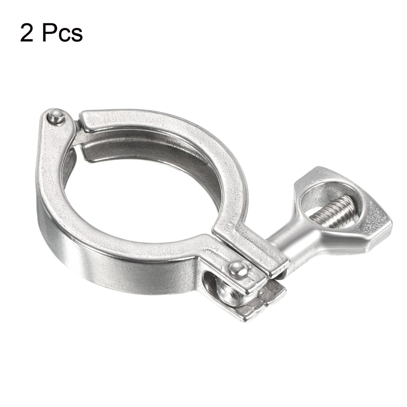 Harfington 1.48" Vacuum Clamp, 2 Pack 304Stainless Steel Hose Clamp with Nut, Silver