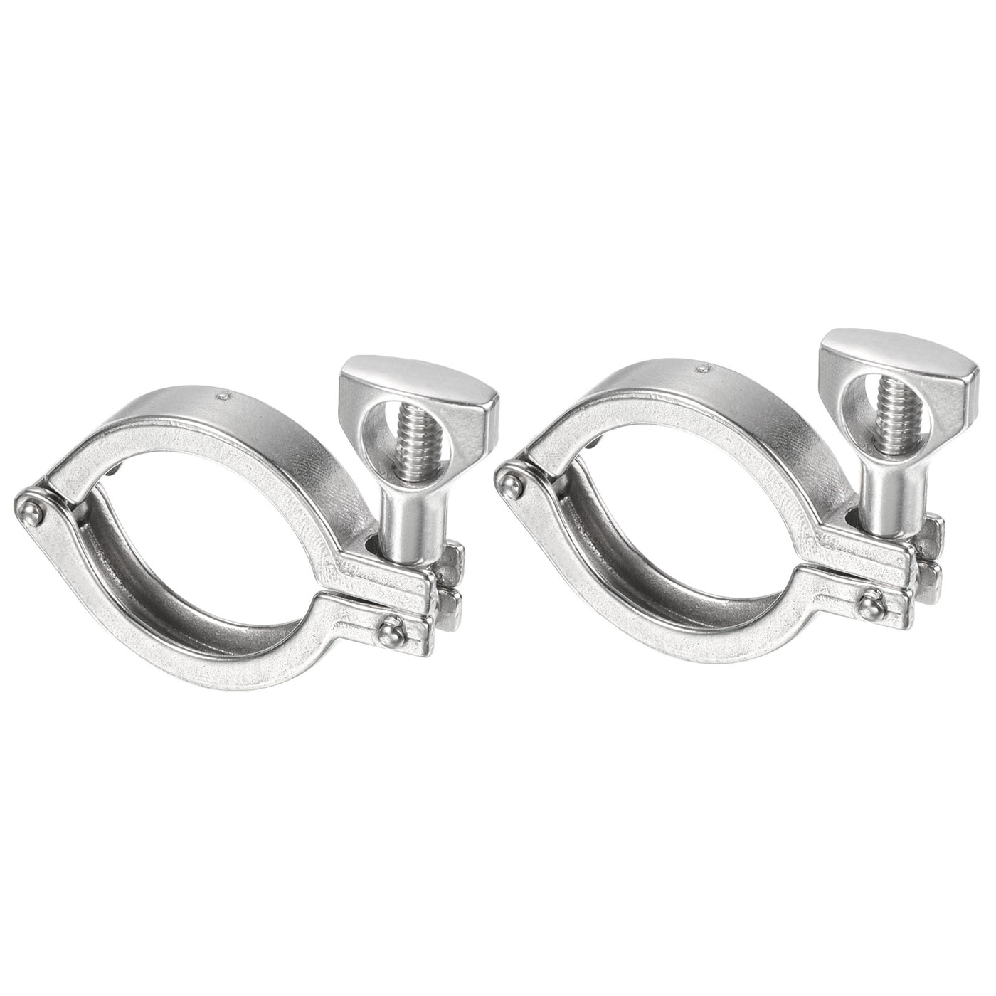 Harfington 1.48" Vacuum Clamp, 2 Pack 304Stainless Steel Hose Clamp with Nut, Silver