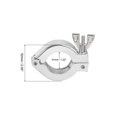 Harfington KF-25 Vacuum Clamp, 1 Pack Hose Clamp with Wing Nut for Ferrule, Silver