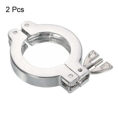 Harfington KF-40 Vacuum Clamp, 2 Pack Hose Clamp with Wing Nut for Ferrule, Silver