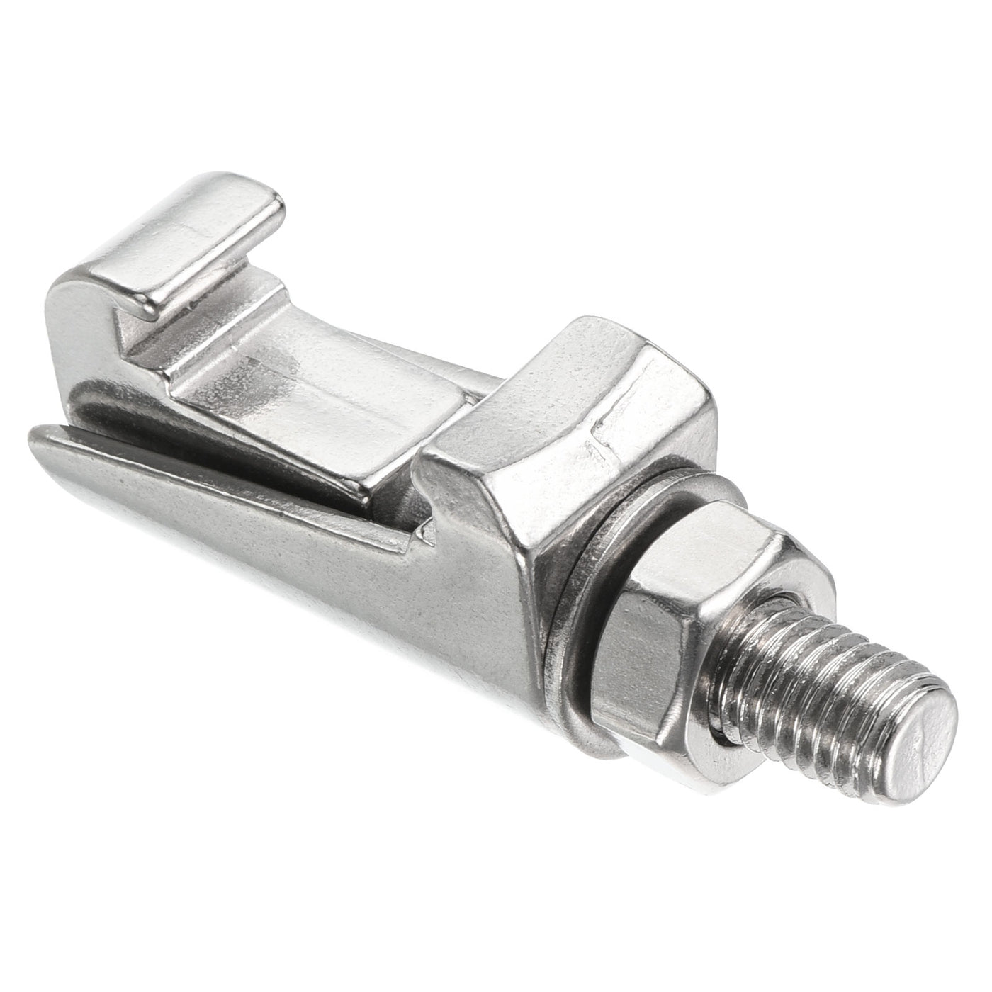 Harfington M10 Double Claw Clamp, 1 Pack SS304Stainless Steel Durable Vacuum Hose Clamp Bolt with Screw for Ferrule, Silver