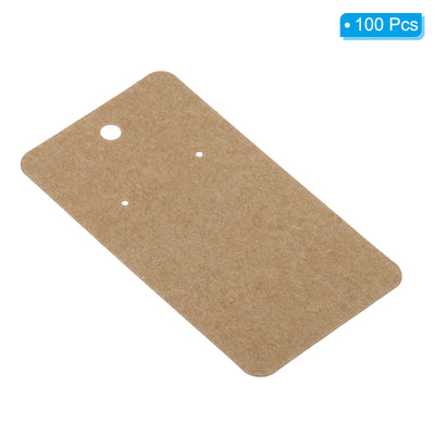 Harfington 2" x 3.5" Earring Display Card Necklace Card Hanging Display, Brown 100pcs