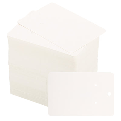 Harfington 2.5" x 3.5" Earring Display Card Necklace Card Rounded Display, White 200pcs