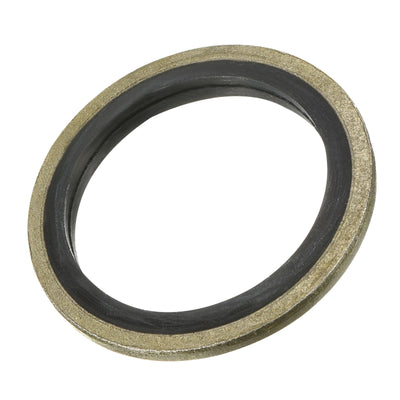 Harfington Bonded Sealing Washers M22 29.5x22x2mm Carbon Steel Nitrile Rubber Gasket, Pack of 5
