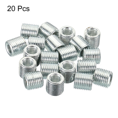 Harfington M10x1mm to M6x1mm Thread Adapters Sleeve Reducing Nut, 20 Pack 10mm Screw Conversion Nut Threaded Tube Coupler Connector Pipe Fitting