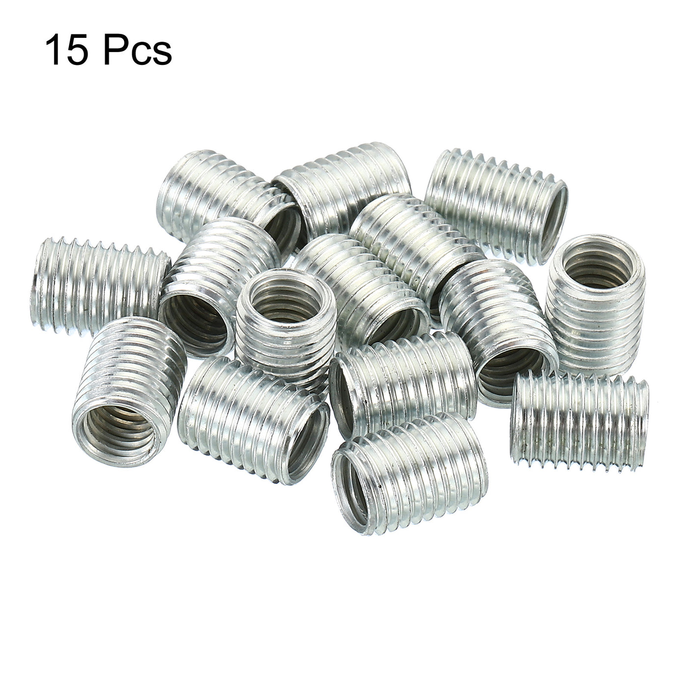Harfington M8x1mm to M6x1mm Thread Adapters Sleeve Reducing Nut, 15 Pack 10mm Screw Conversion Nut Threaded Tube Coupler Connector Pipe Fitting