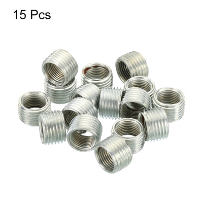Harfington M16x1.5mm to M12x1mm Thread Adapters Sleeve Reducing Nut, 15 Pack 10mm Screw Conversion Nut Threaded Tube Coupler Connector Pipe Fitting
